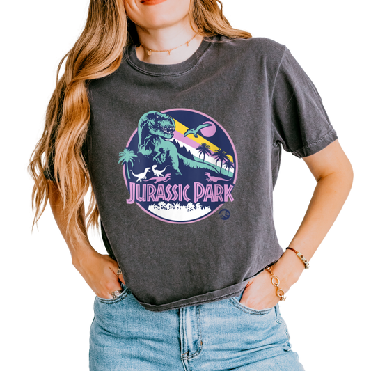 Women's Jurassic Park Boxy Garment Dyed Premium T-Shirt